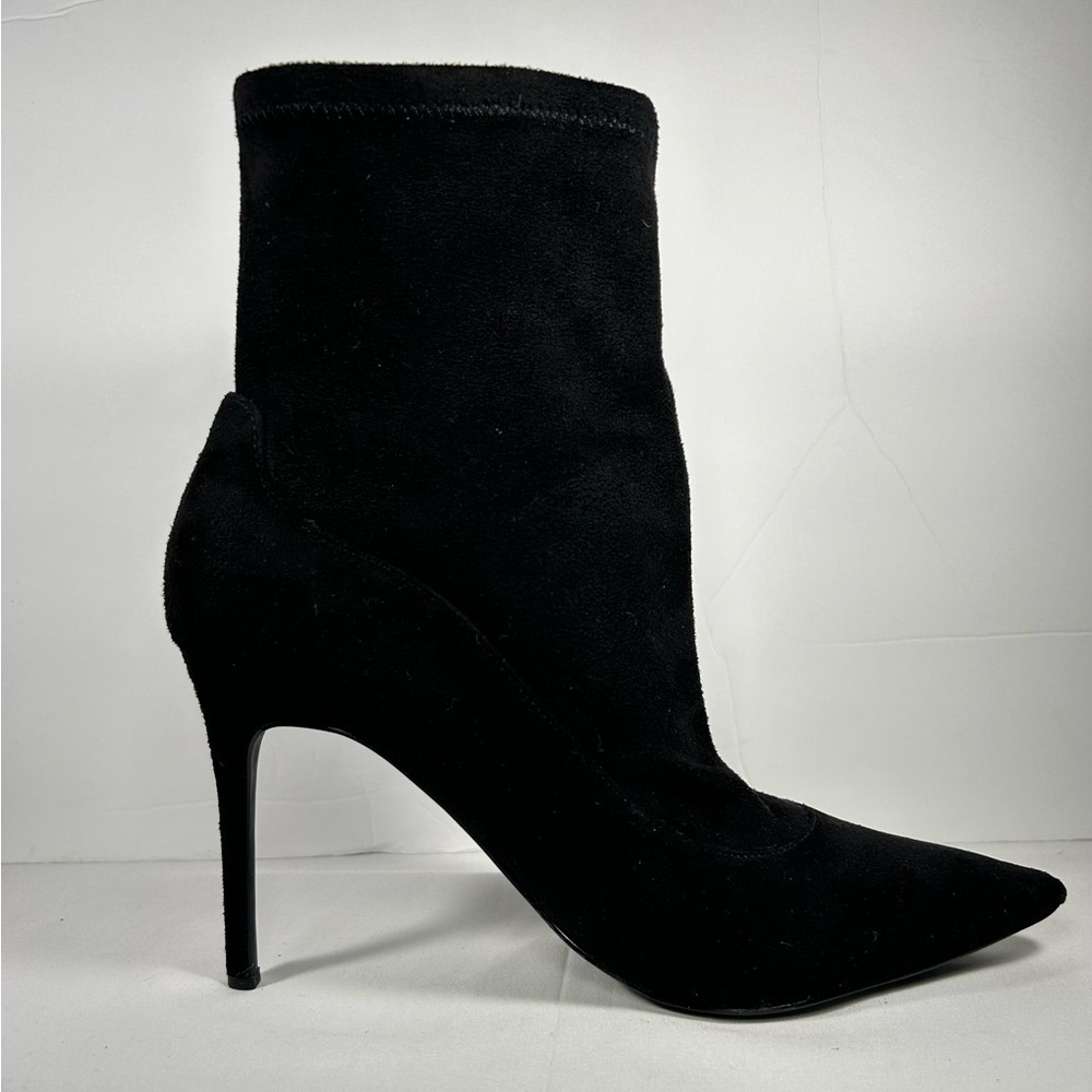 Badgley Mischka Mark + James Sock Boots Womens Black High Heel Pull On Sz 9